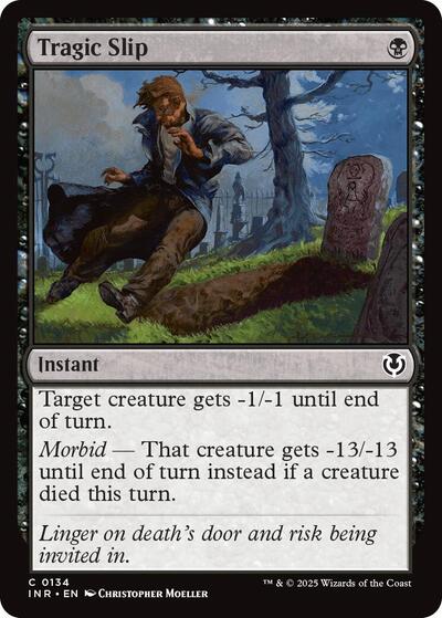 Tragic Slip (INR) #134 Common (Lightly Played) Innistrad Remastered Magic: The Gathering: 2025