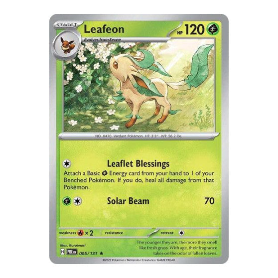 Leafeon (PRE) #005/131 Rare SV: Prismatic Evolutions Pokemon: 2025
