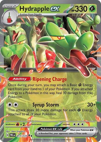Hydrapple ex (PRE) #011/131 Double Rare (Holofoil Near Mint) SV: Prismatic Evolutions Pokemon: 2025