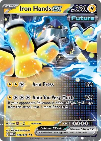 Iron Hands ex 031 131 (PRE) #031/131 Double Rare (Holofoil Near Mint) SV: Prismatic Evolutions Pokemon: 2025