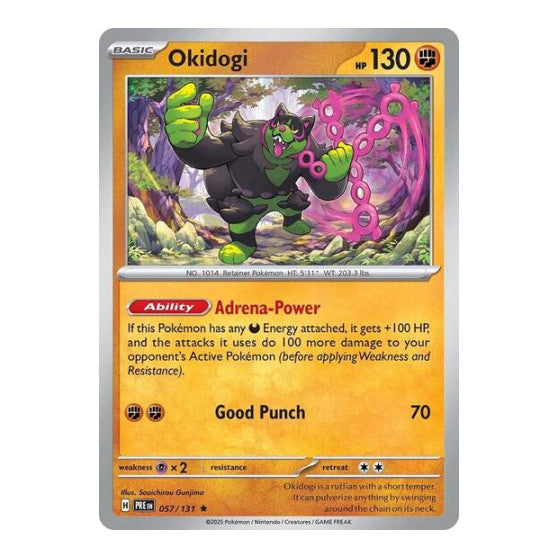 Okidogi (PRE) #057/131 Rare (Holofoil Lightly Played) SV: Prismatic Evolutions Pokemon: 2025