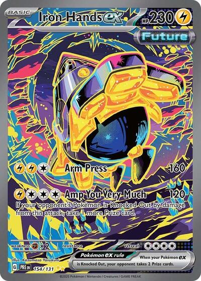 Iron Hands ex 154 131 (PRE) #154/131 Special Illustration Rare (Holofoil Near Mint) SV: Prismatic Evolutions Pokemon: 2025