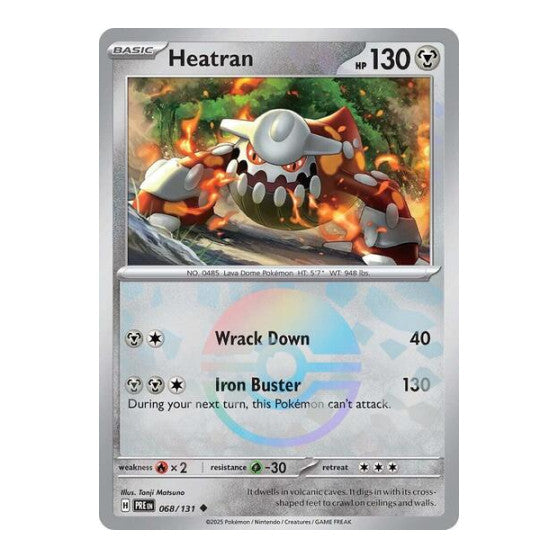 Heatran (Poke Ball Pattern) (PRE) #068/131 Uncommon (Holofoil Near Mint) SV: Prismatic Evolutions Pokemon: 2025