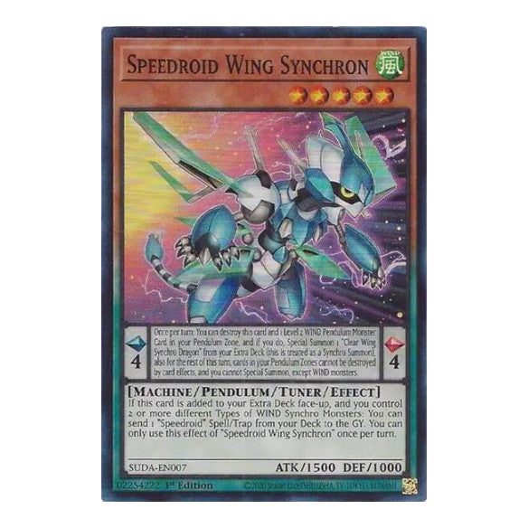 Speedroid Wing Synchron (SUDA) #SUDA-EN007 Super Rare (1st Edition Near Mint) Supreme Darkness YuGiOh: 2025