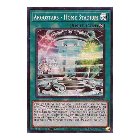 Argostars - Home Stadium (SUDA) #SUDA-EN058 Super Rare Supreme Darkness YuGiOh: 2025
