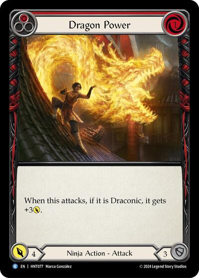 Dragon Power Red () #HNT077 Rare (Lightly Played) The Hunted Flesh and Blood TCG: 2025