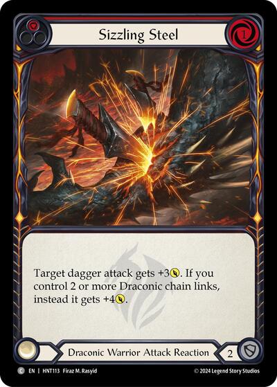 Sizzling Steel Red () #HNT113 Common (Lightly Played) The Hunted Flesh and Blood TCG: 2025