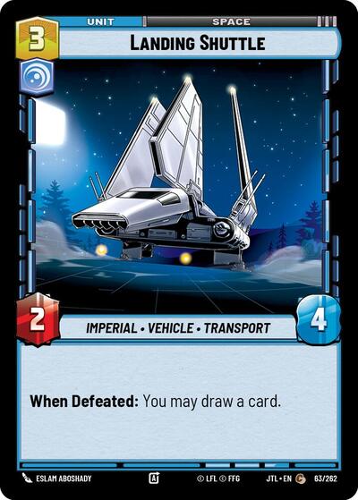 2025 Star Wars Unlimited: Jump to Lightspeed (JTL) - Landing Shuttle (#063/262, Common) (Near Mint)