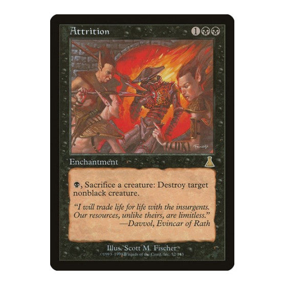 Attrition (UDS) #52 Rare (Damaged) Urza's Destiny Magic: The Gathering: 1999