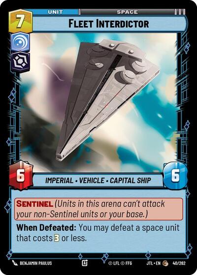 Fleet Interdictor (JTL) #040/262 Common (Near Mint) Jump to Lightspeed Star Wars: Unlimited: 2025
