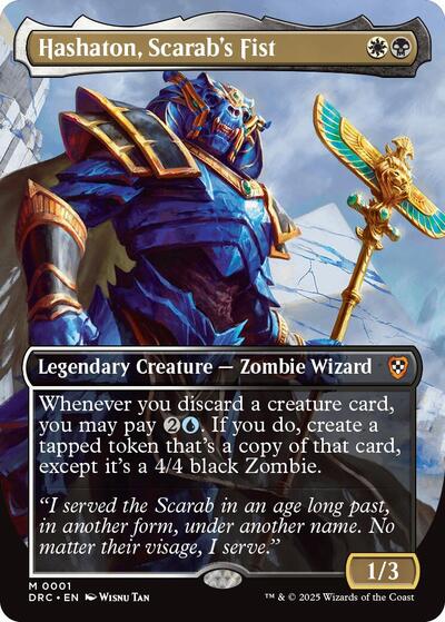 Hashaton Scarabs Fist Borderless (DRC) #1 Mythic Rare Commander: Aetherdrift Magic: The Gathering: 2025