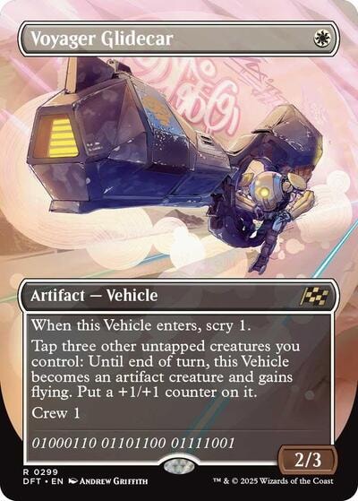 Voyager Glidecar Borderless (DFT) #299 Rare (Lightly Played) Aetherdrift Magic: The Gathering: 2025