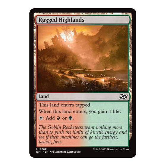Rugged Highlands (DFT) #262 Land Aetherdrift Magic: The Gathering: 2025