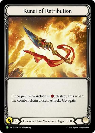 Kunai of Retribution - GEM002 (GEM) #GEM002 Promo (Cold Foil Near Mint) GEM Pack 1 Flesh and Blood TCG: 2025