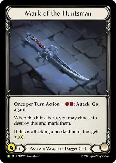 Mark of the Huntsman - GEM007 (GEM) #GEM007 Promo (Cold Foil Near Mint) GEM Pack 1 Flesh and Blood TCG: 2025
