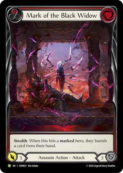 Mark of the Black Widow - GEM021 (GEM) #GEM021 Promo (Near Mint) GEM Pack 1 Flesh and Blood TCG: 2025