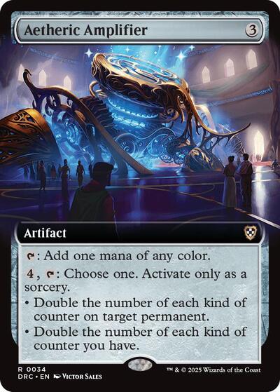 Aetheric Amplifier Extended Art (DRC) #34 Rare (Near Mint) Commander: Aetherdrift Magic: The Gathering: 2025