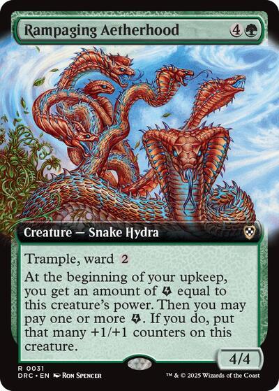 Rampaging Aetherhood Extended Art (DRC) #31 Rare (Lightly Played) Commander: Aetherdrift Magic: The Gathering: 2025