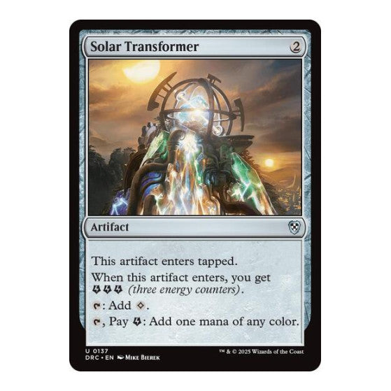 Solar Transformer (DRC) #137 Uncommon (Lightly Played) Commander: Aetherdrift Magic: The Gathering: 2025