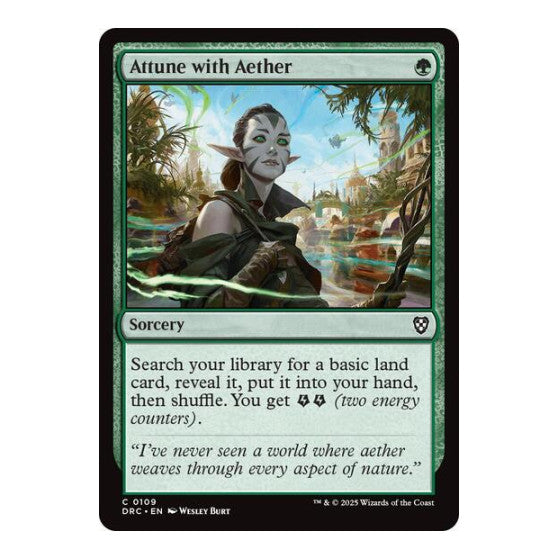 Attune with Aether (DRC) #109 Common (Lightly Played) Commander: Aetherdrift Magic: The Gathering: 2025