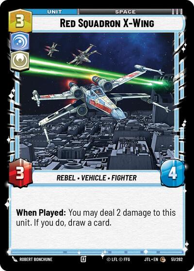 Red Squadron X Wing (JTL) #051/262 Common (Near Mint) Jump to Lightspeed Star Wars: Unlimited: 2025