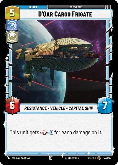 DQar Cargo Frigate (JTL) #052/252 Common (Near Mint) Jump to Lightspeed Star Wars: Unlimited: 2025