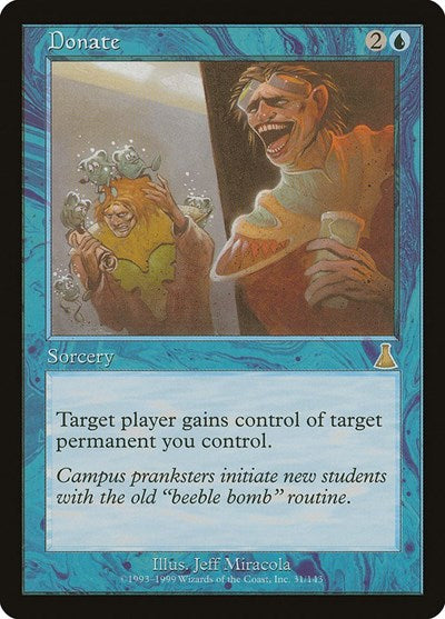 Donate (UDS) #31 Rare (Lightly Played) Urza's Destiny Magic: The Gathering: 1999