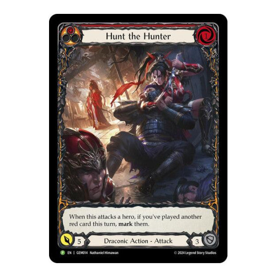 Hunt the Hunter (Red) (GEM) #GEM014 Promo (Near Mint) GEM Pack 1 Flesh and Blood TCG: 2025