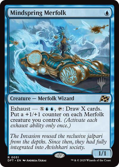 Mindspring Merfolk (PPDFT) #51p Rare (Lightly Played) Promo Pack: Aetherdrift Magic: The Gathering: 2025
