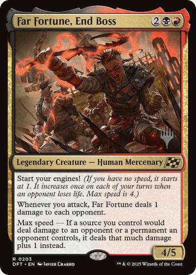 Far Fortune End Boss (PPDFT) #203p Rare (Lightly Played) Promo Pack: Aetherdrift Magic: The Gathering: 2025