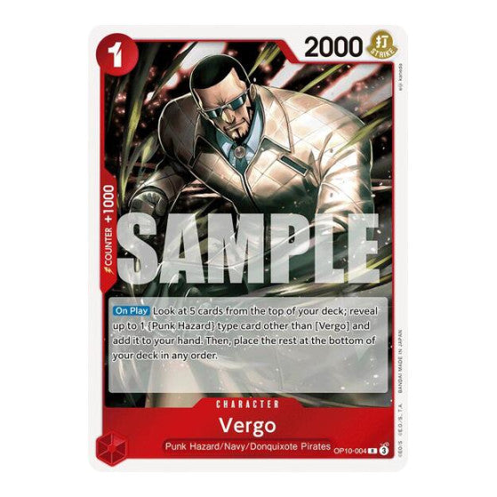 Vergo (OP10) #OP10-004 Rare Royal Blood One Piece Card Game: 2025