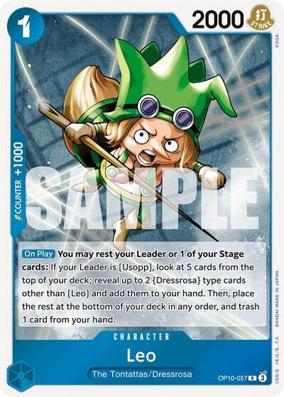 Leo (OP10) #OP10-057 Rare (Foil Lightly Played) Royal Blood One Piece Card Game: 2025