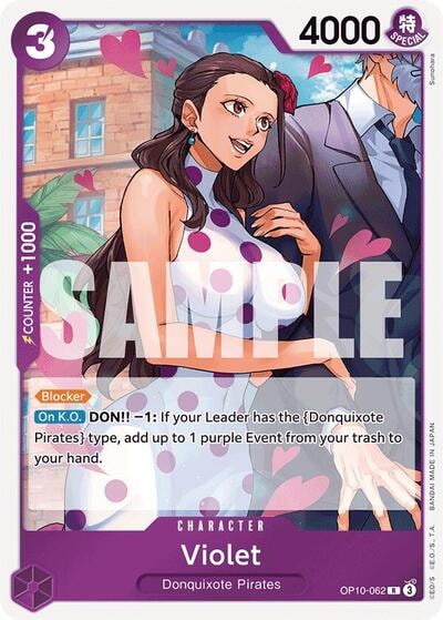 Violet (OP10) #OP10-062 Rare (Foil Lightly Played) Royal Blood One Piece Card Game: 2025