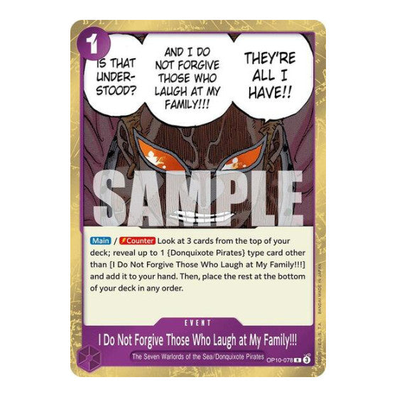 I Do Not Forgive Those Who Laugh at My Family!!! (OP10) #OP10-078 Rare Royal Blood One Piece Card Game: 2025