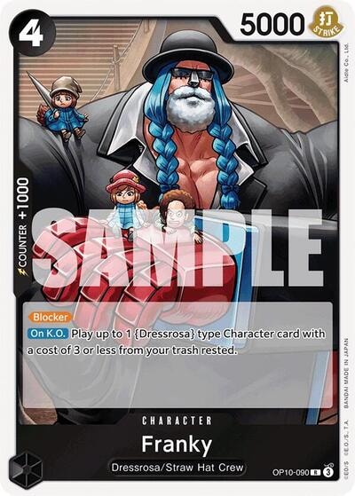 Franky (090) (OP10) #OP10-090 Rare (Foil Lightly Played) Royal Blood One Piece Card Game: 2025