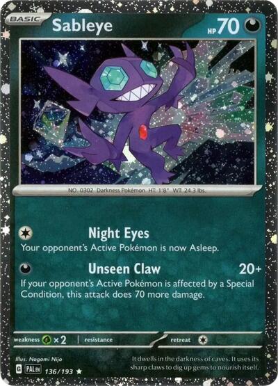 Sableye (Cosmos Holo) (MCAP) #136/193 Rare (Holofoil Near Mint) Miscellaneous Cards & Products Pokemon: 2026