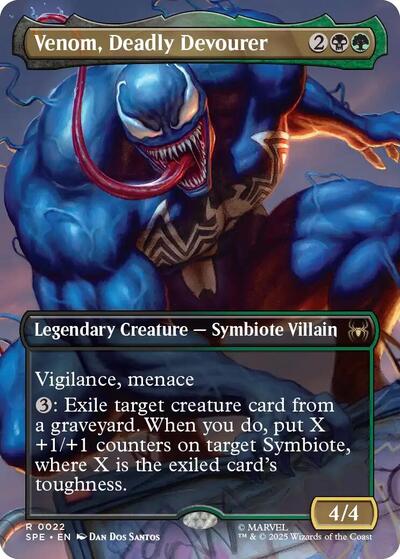 Venom Deadly Devourer Borderless (SPE) #22 Rare (Foil Near Mint) Marvel's Spider-Man: Eternal-Legal Magic: The Gathering: 2025