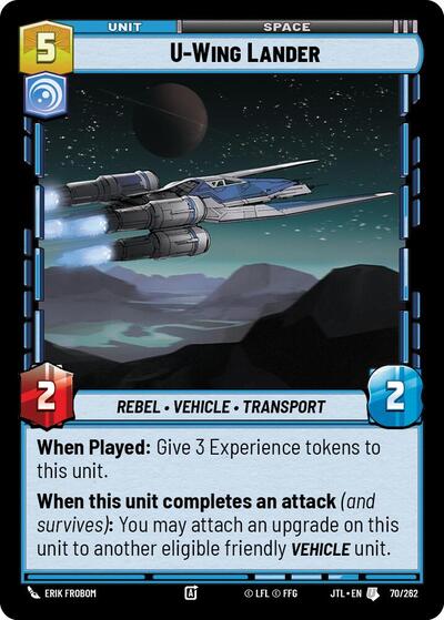 U Wing Lander (JTL) #070/262 Uncommon (Near Mint) Jump to Lightspeed Star Wars: Unlimited: 2025