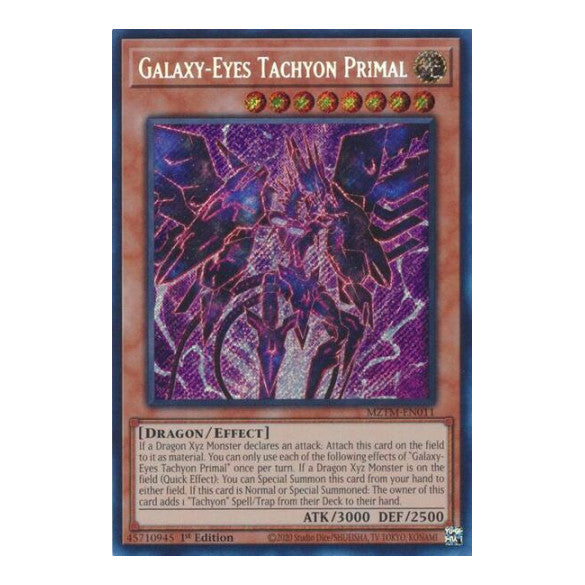 Galaxy-Eyes Tachyon Primal (MZTM) #MZTM-EN011 Secret Rare (1st Edition Near Mint) Maze of the Master YuGiOh: 2025