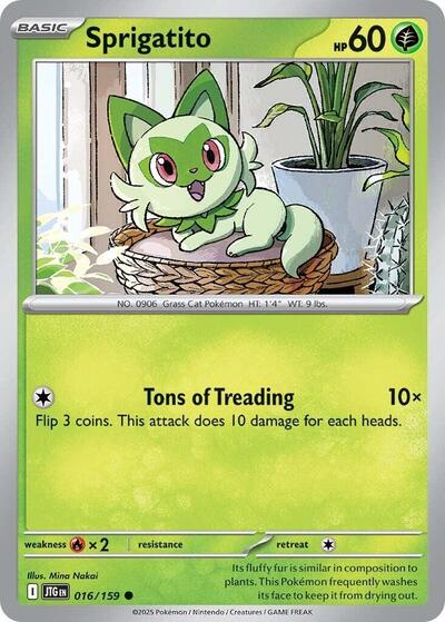 Sprigatito (JTG) #016/159 Common (Near Mint) SV09: Journey Together Pokemon: 2025