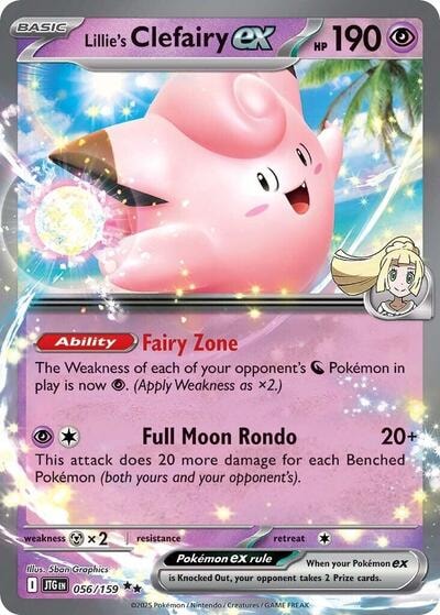 Lillie's Clefairy ex - 056/159 (JTG) #056/159 Double Rare (Holofoil Near Mint) SV09: Journey Together Pokemon: 2025