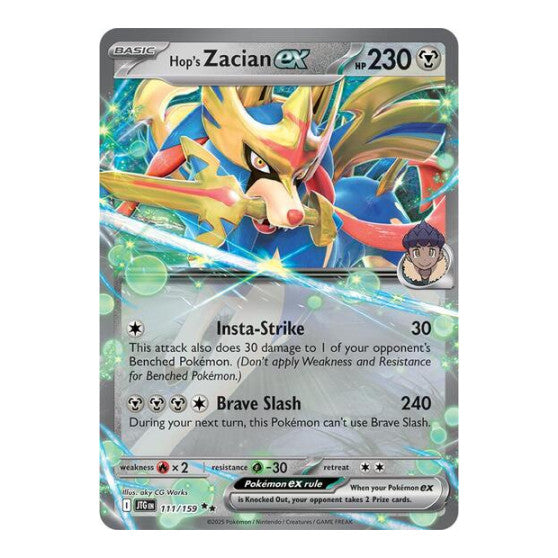 Hop's Zacian ex - 111/159 (JTG) #111/159 Double Rare (Holofoil Near Mint) SV09: Journey Together Pokemon: 2025