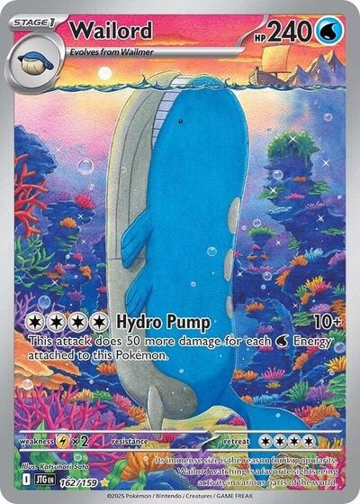 Wailord 162 159 (JTG) #162/159 Illustration Rare (Holofoil Near Mint) SV09: Journey Together Pokemon: 2025