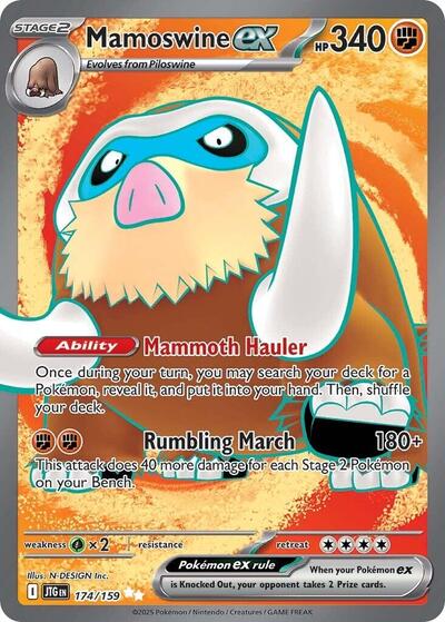 Mamoswine ex - 174/159 (JTG) #174/159 Ultra Rare (Holofoil Near Mint) SV09: Journey Together Pokemon: 2025