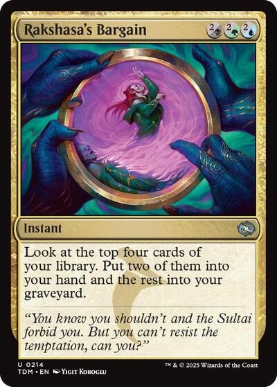 Rakshasas Bargain (TDM) #214 Uncommon (Lightly Played) Tarkir: Dragonstorm Magic: The Gathering: 2025