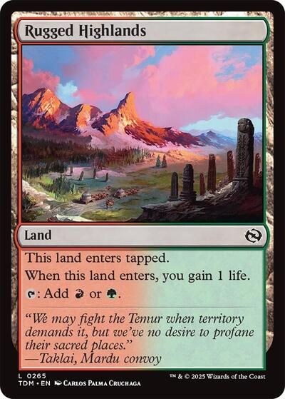2025 Magic: Tarkir: Dragonstorm (TDM) - Rugged Highlands (#265, Land)