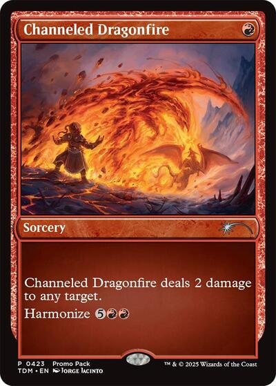 Channeled Dragonfire (PPTDM) #423 Promo (Lightly Played) Promo Pack: Tarkir: Dragonstorm Magic: The Gathering: 2025