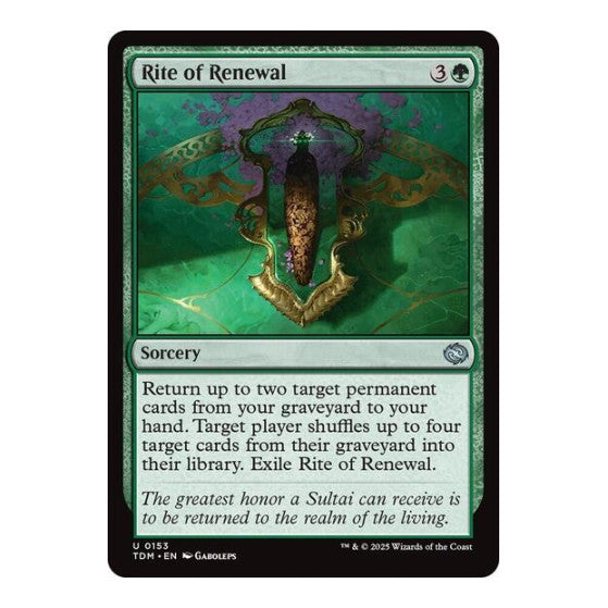 Rite of Renewal (TDM) #153 Uncommon Tarkir: Dragonstorm Magic: The Gathering: 2025