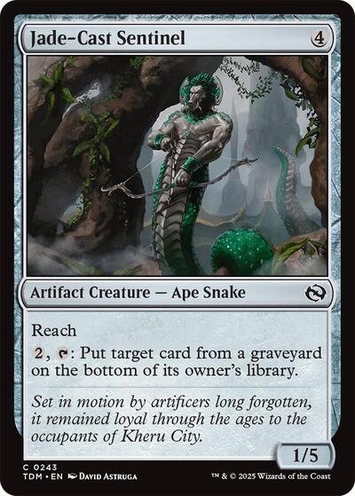 Jade Cast Sentinel (TDM) #243 Common Tarkir: Dragonstorm Magic: The Gathering: 2025