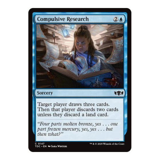 Compulsive Research (TDC) #147 Common (Lightly Played) Commander: Tarkir: Dragonstorm Magic: The Gathering: 2025